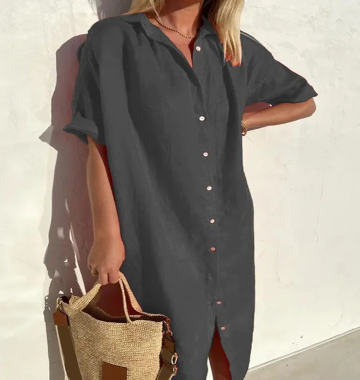 Langes Kleid im Hemdenstil - Angela