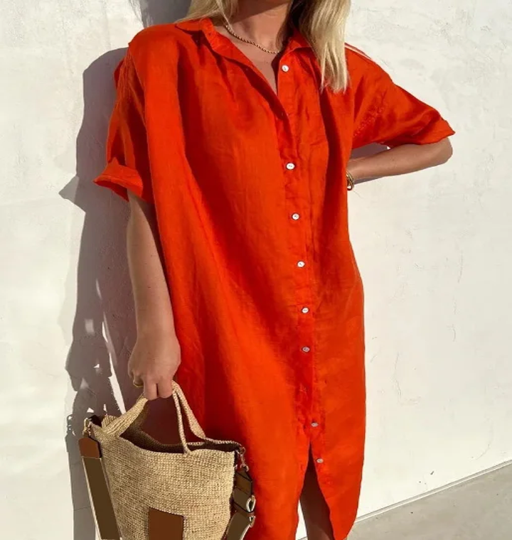 Langes Kleid im Hemdenstil - Angela