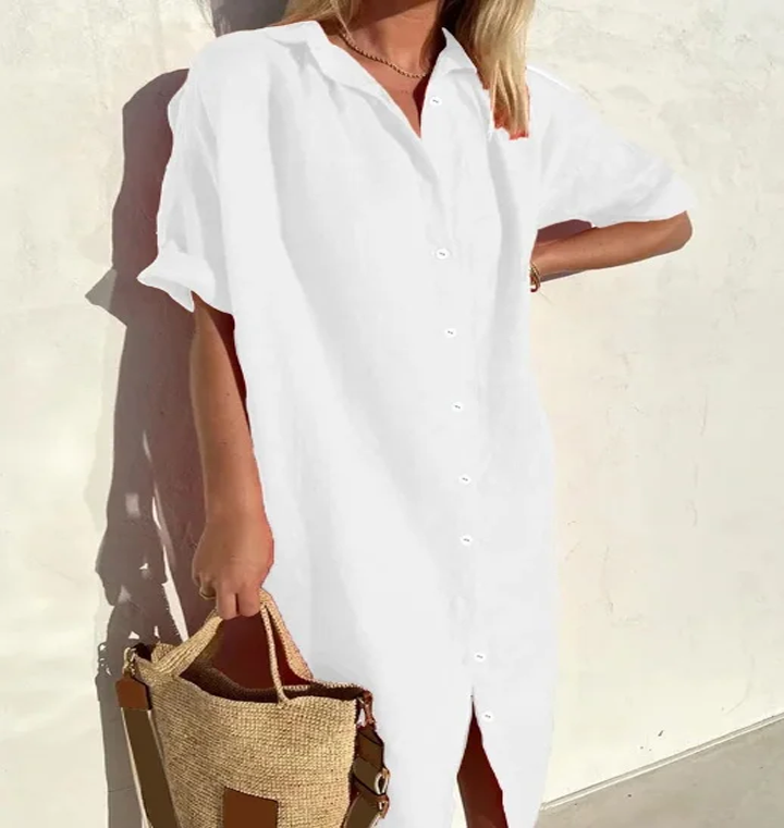 Langes Kleid im Hemdenstil - Angela