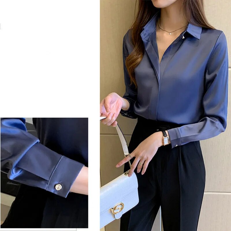 Satin Damenbluse - Aniek