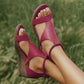IVONNE - Schöne und superbequeme Vintage-Ledersandalen mit Absatz