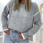 WinterTrend® - Grauer Langarmpullover mit Rundhalsausschnitt