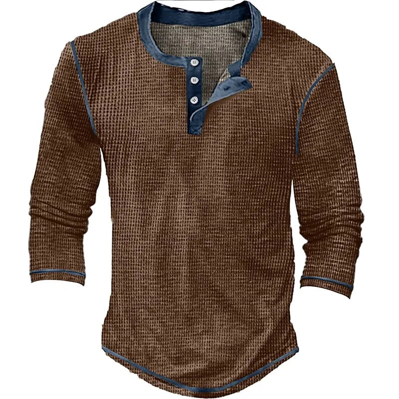 Arian - Vintage Herren T-Shirt  Waffelstrick Struktur