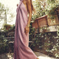 Everett - Sommerliches rosa Leinen-Halbschalenkleid