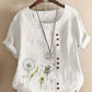 Hellblaues Blumenshirt - Sofia