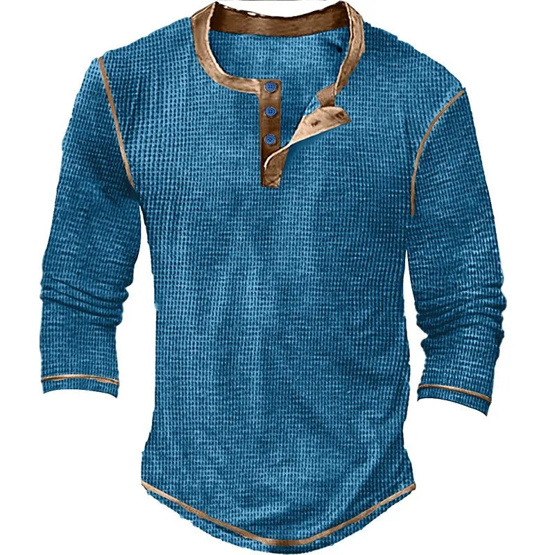 Arian - Vintage Herren T-Shirt  Waffelstrick Struktur