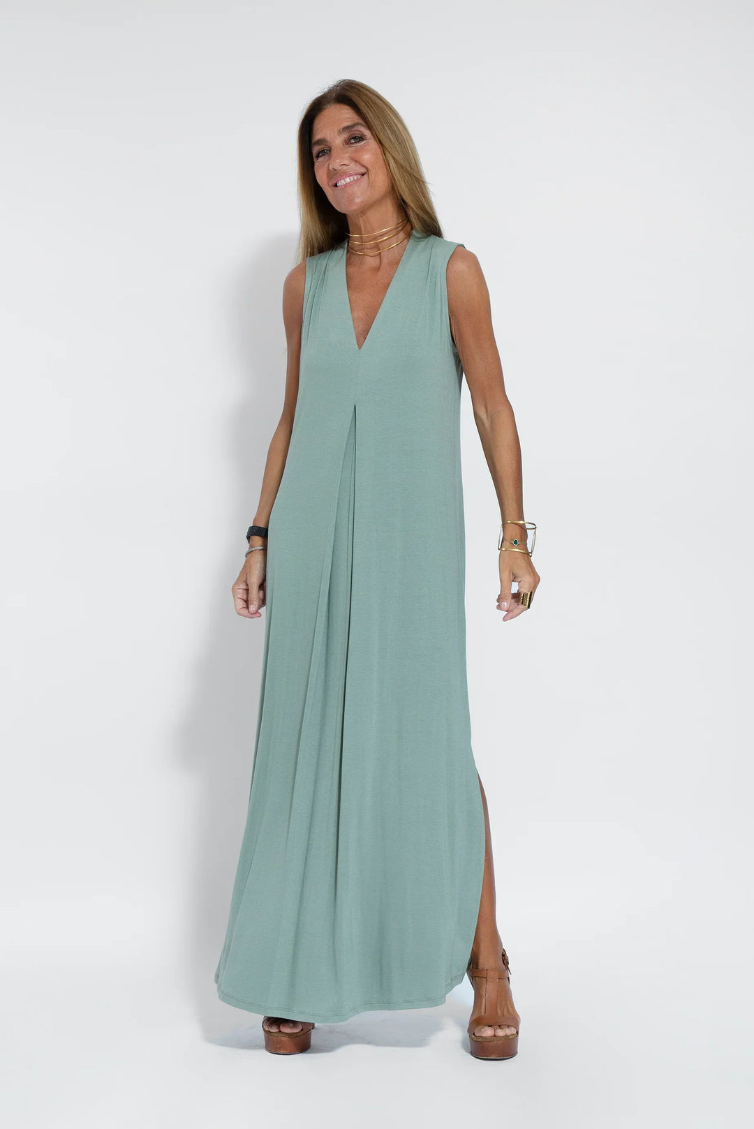 Elegantes Maxikleid mit V-Ausschnitt - Vienna