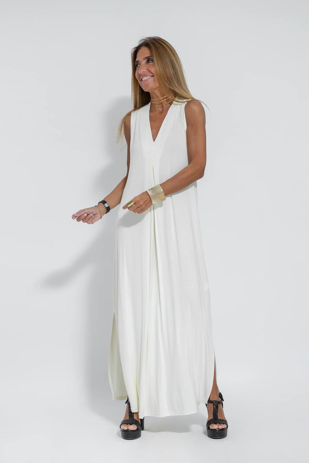 Elegantes Maxikleid mit V-Ausschnitt - Vienna