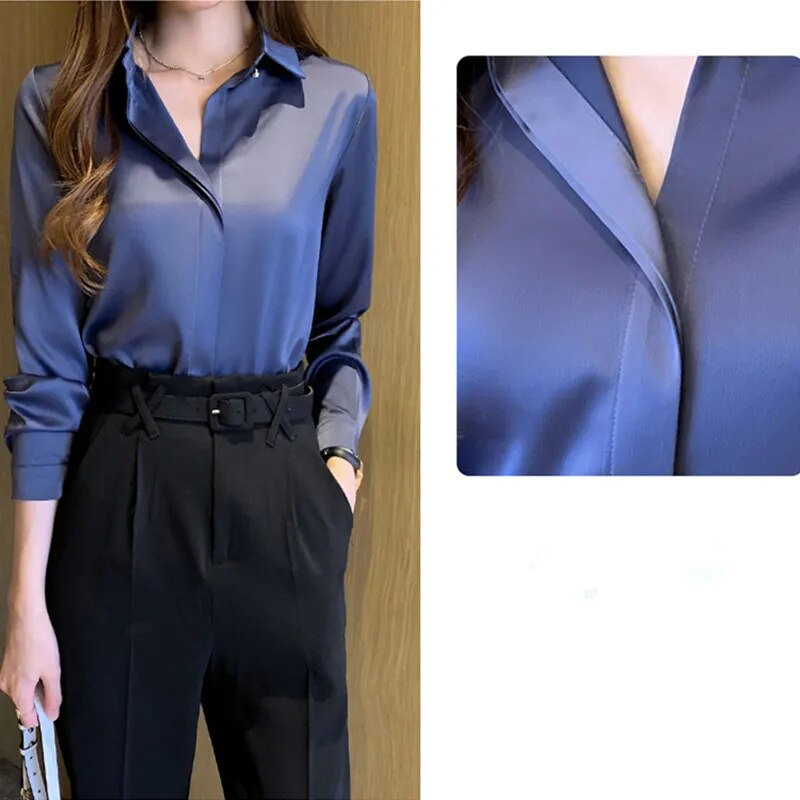 Satin Damenbluse - Aniek