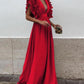 Helena - Elegantes Kleid mit V-Ausschnitt und Rüschenärmeln