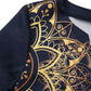 Raffiné® - Golden Midnight Atemberaubendes Kleid in marineblau mit goldenem Designmuster
