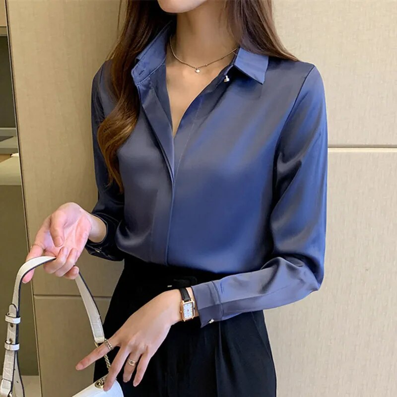 Satin Damenbluse - Aniek