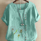 Hellblaues Blumenshirt - Sofia