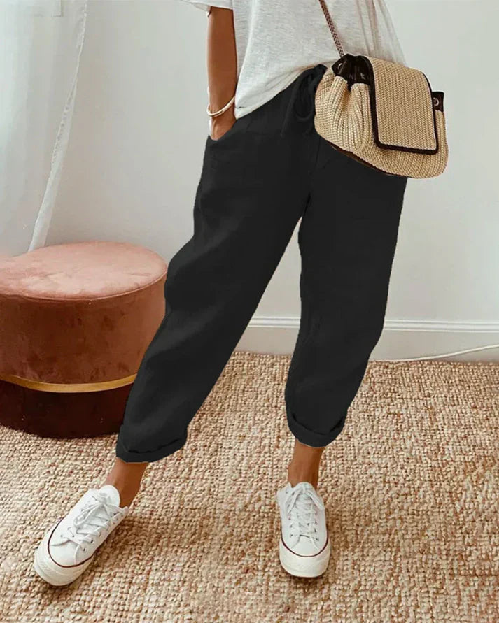 Anna – schlichte hose aus baumwollleinen